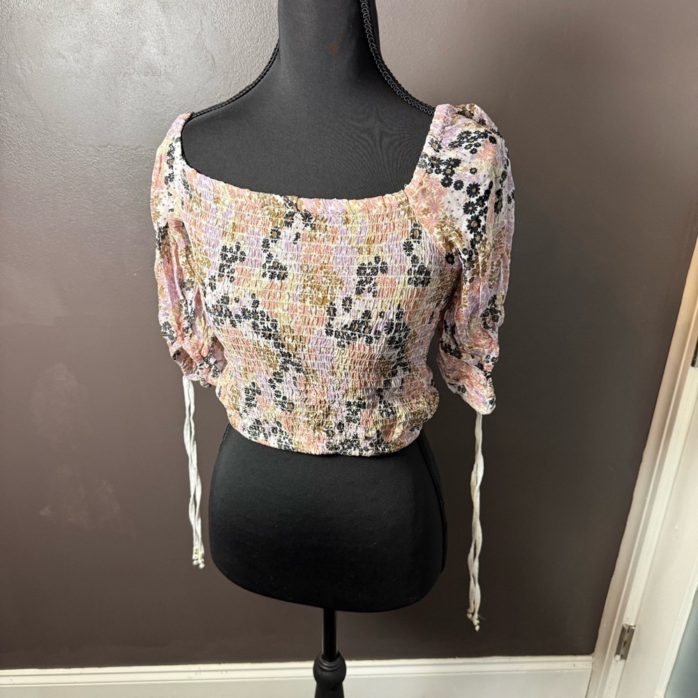 Anthropologie Smocked Floral Puff Sleeve Top NWT | Size XS | Cottagecore